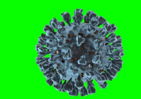 Virus on a green background. 3D rendering Stock Illustration