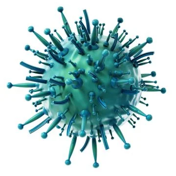 Virus on green background Stock Illustration