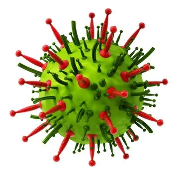 Virus on green background Stock Illustration