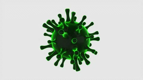 Virus Green Sphere with Irregular Protrusions Stock Footage 308229465