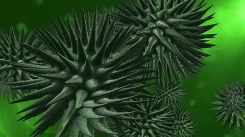 Virus green spinning Stock Footage 38646951