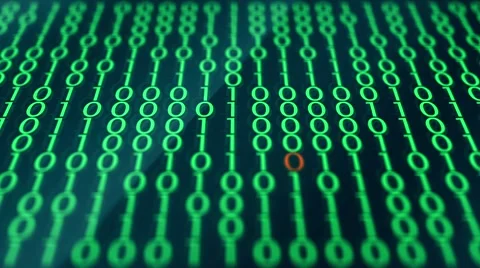 Virus Hacking into Infected Computer Data Binary Code Stock Footage 68683124
