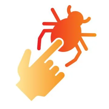 Virus hazard flat icon. Attention bug color icons in trendy flat style. Defect 스톡 일러스트