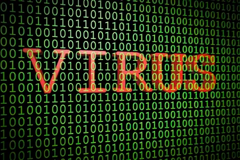 Virus hidden behind computer code Stock-Illustration