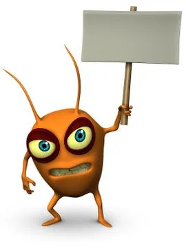 Virus holding placard Stock Illustration