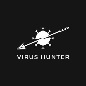 Virus Hunter Concept, With Monogram Style Perfect for Medical Brand Stock Illustration