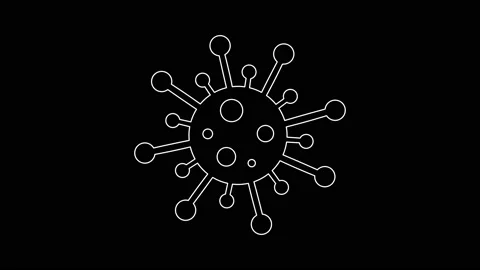 Virus icon animation, isolated on white and black backgrounds Stock Footage 139533607