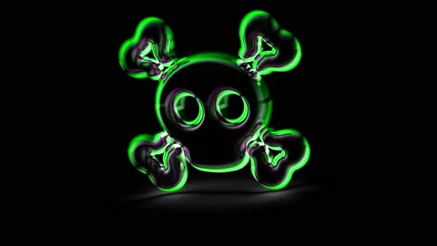 Virus icon in black background. Looping footage. 3D Illustration. Stock-Footage 125308134