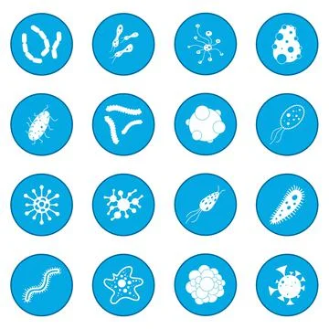 Virus icon blue Stock Illustration