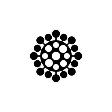 Virus icon - cartoon design. Vector bacteria symbol. Simple cell sign 库存插图