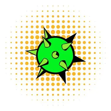 Virus icon, comics style Stock Illustration