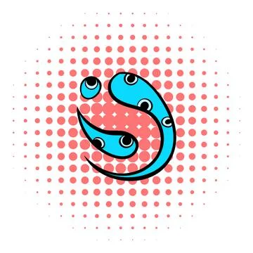 Virus icon, comics style Stock Illustration