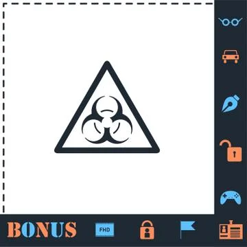 Virus icon flat Stock Illustration
