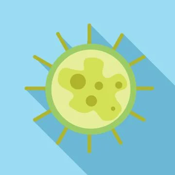 Virus icon in flat style Illustrazione stock