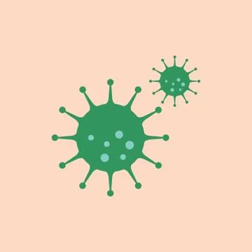 Virus icon in flat style Stock Illustration
