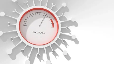 Virus icon with measuring device inside. Computer malware concept. Hack danger Stock Footage 319005701