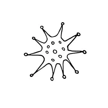 Virus icon. The Molecule viral bacteria infection. Coronavirus. Flu laborator Stock Illustration