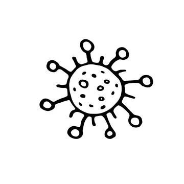 Virus icon. Molecule viral bacterial infection. Coronavirus. Flu laboratory i Stock Illustration