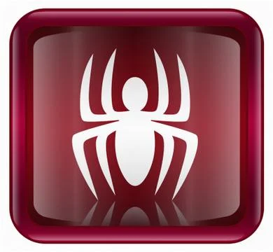 Virus icon red, isolated on background Stockillustratie