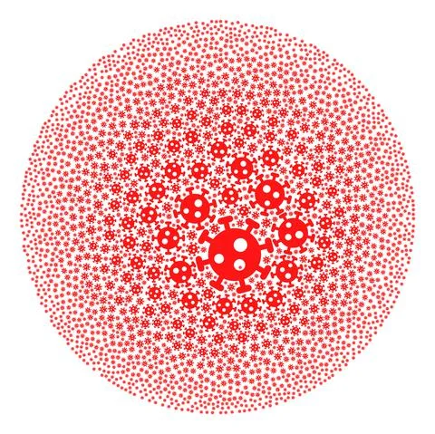 Virus Icon Round Bubble Mosaic Stock Illustration