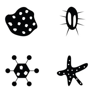 Virus icon set Stock Illustration