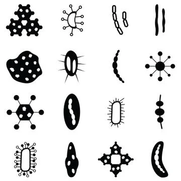 Virus icon set Stock Illustration