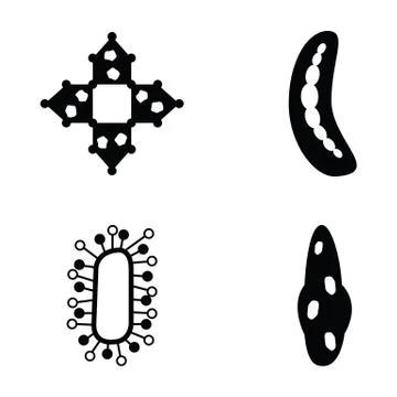 Virus icon set Stock Illustration