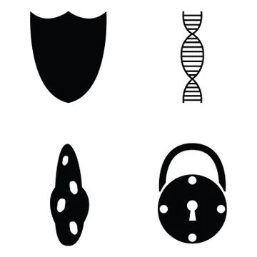 Virus icon set Stock Illustration
