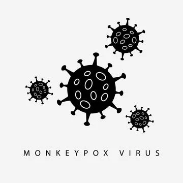 Virus icon sign monkeypox in black color. Pox virus concept.  clipart illustr Stock Illustration