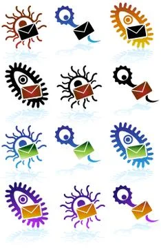 Virus icons Stock Illustration