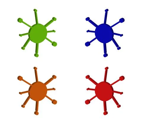 Virus illustrated in vector on white background Stock Illustration