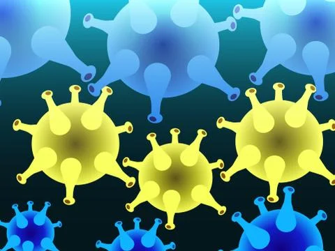 Virus illustrative pattern and background. Health care and medical science co Stock Illustration