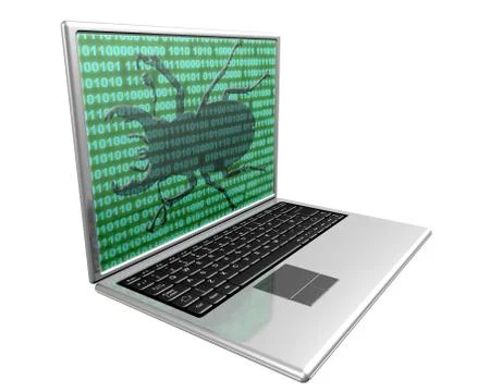 Virus infected computer Stock Illustration