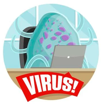 Virus infecting a computer Stock Illustration