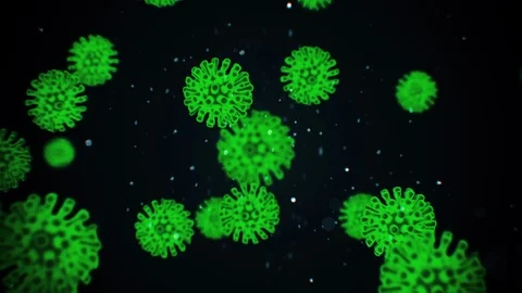 Virus infection visualization. Coronavirus 2019-nCoV pathogen cells inside Stock Footage 127221917