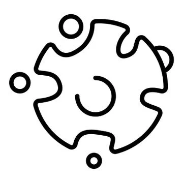 Virus infects staphylococcus icon, outline style Illustrazione stock