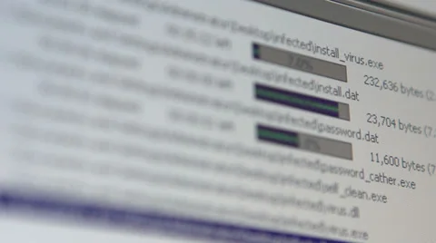 Virus install with file transfer Video stock 29658293