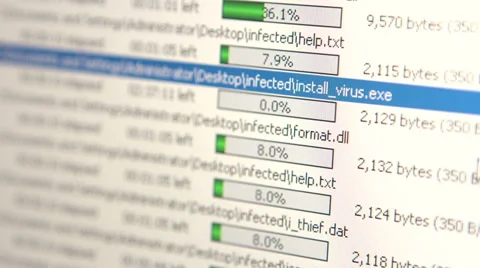 Virus installer being uploaded to computer 스톡 동영상 30077349