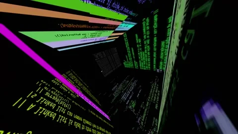 A virus invasion disrupts the writing of the program code. Futuristic glitch. Stock-Footage 162793028