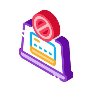 Virus on Laptop isometric icon vector illustration 스톡 일러스트