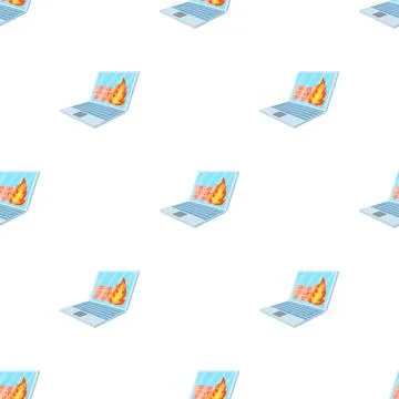 Virus on laptop pattern seamless vector 스톡 일러스트