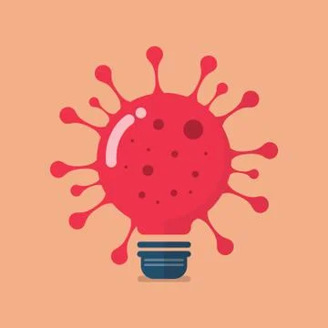 Virus lightbulb icon Stock Illustration