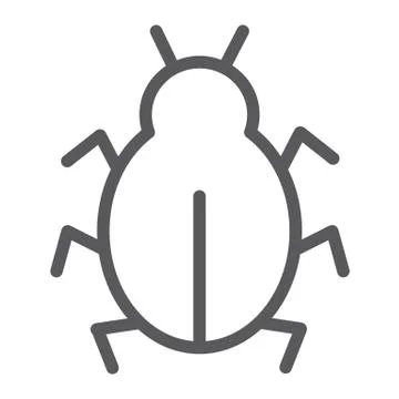 Virus line icon, security and internet, bug Stock Illustration
