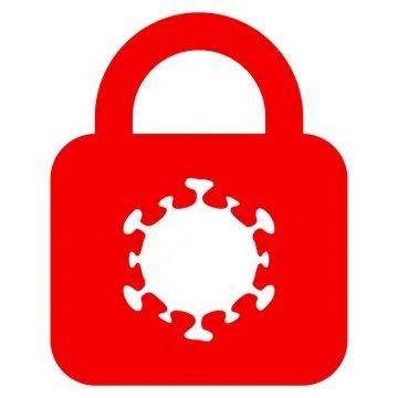 Virus Lock Flat Icon Vector Stock Illustration