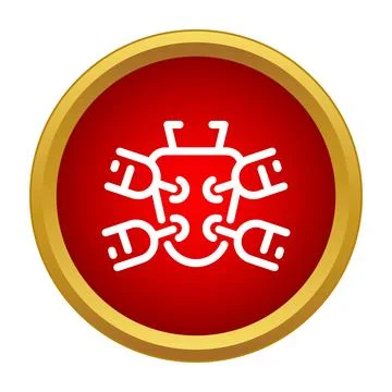 Virus malware bug alert cyber security icon 库存插图