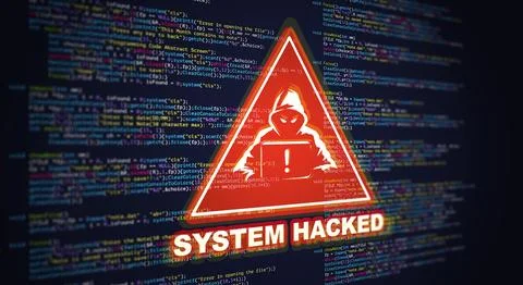 Virus, Malware, Cyber attack, and Internet cyber security Concept. Stockillustratie