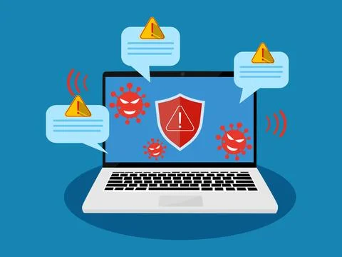 Virus, malware or ransomware attacks Illustrazione stock