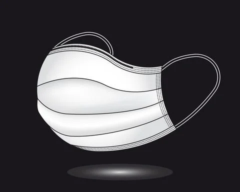 Virus Mask Line Illustration