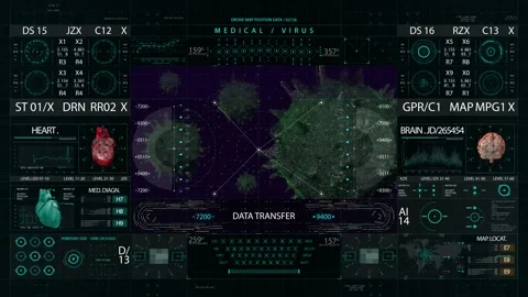 Virus medical HUD interface display Stock Footage 172224670