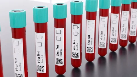 Virus Medical Test Tubes Camera Movement 動画素材 128529035